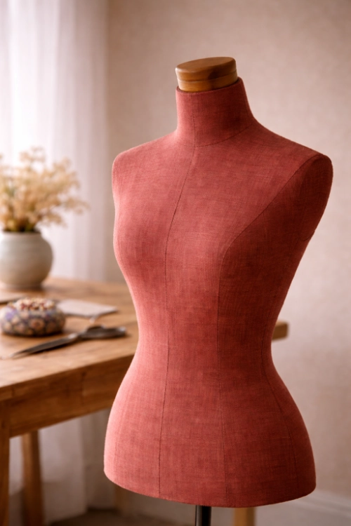 Mannequin de couture avec tissu drapé