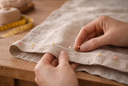 Retouche : ourlet épinglé